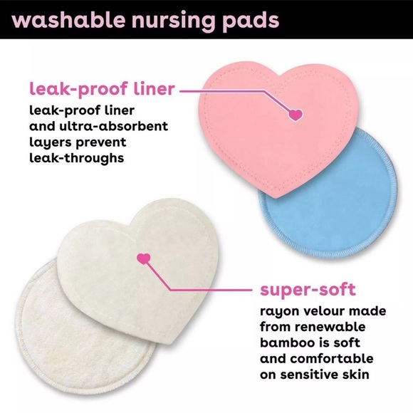 Bamboobies® Washable Nursing Pads For Breastfeeding, Reusable Breast, 2 … - Picture 5 of 9